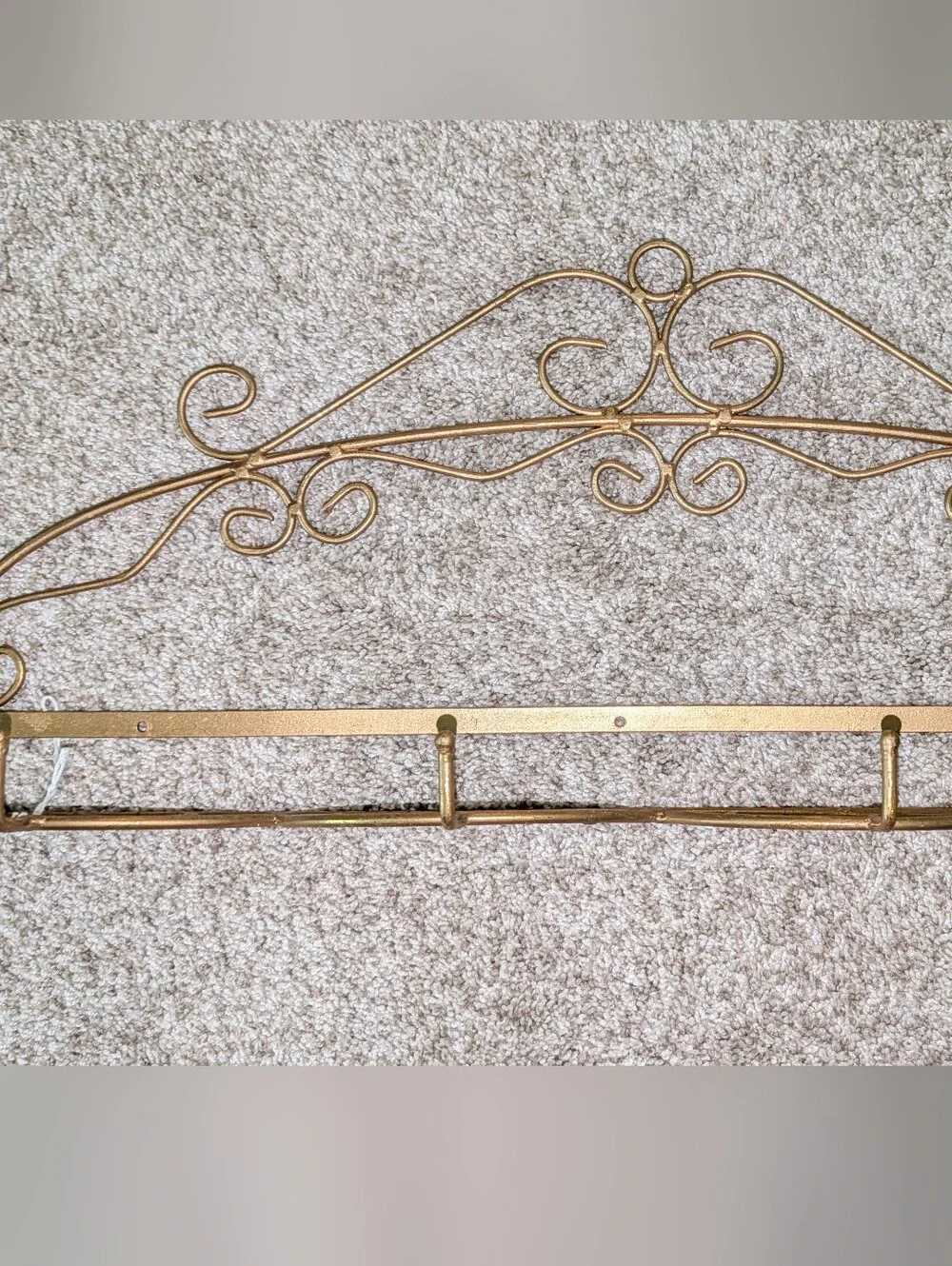 Ornate Metal Wall Hooks - Gold Accent 3